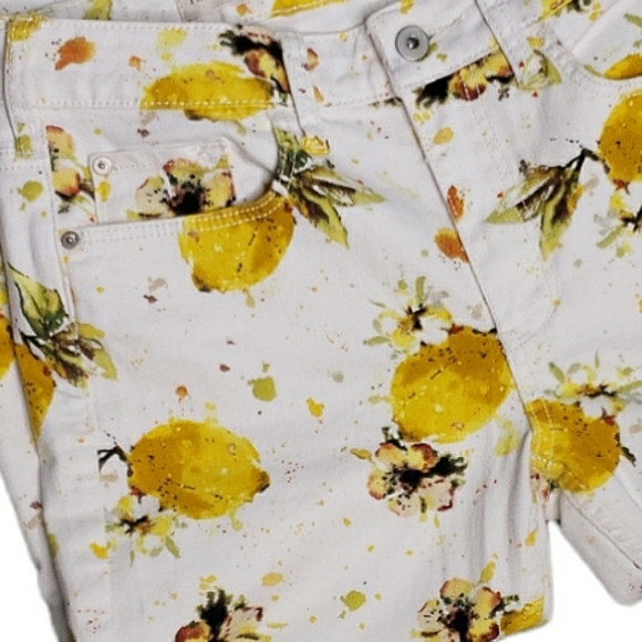 Pilcro and Letterpress for Anthropologie Highrise Lemon Novelty Cropped Jeans 28 - Picture 12 of 14